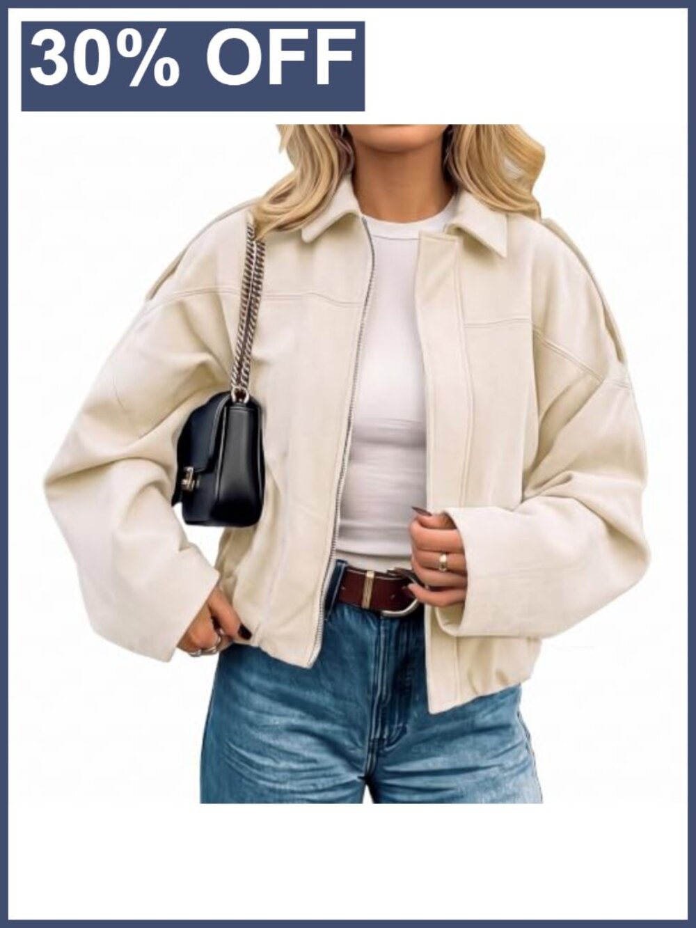 Faux Suede Cropped Open Front Jacket Faux Suede Casual Fall Outerwear